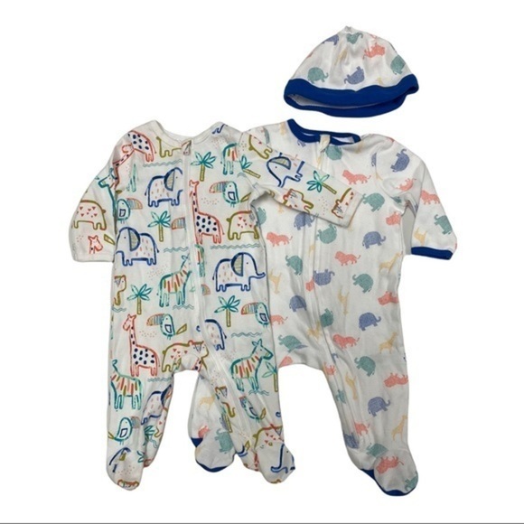 NWOT Little Me & Focus footed body suits 3 Months - Picture 1 of 8